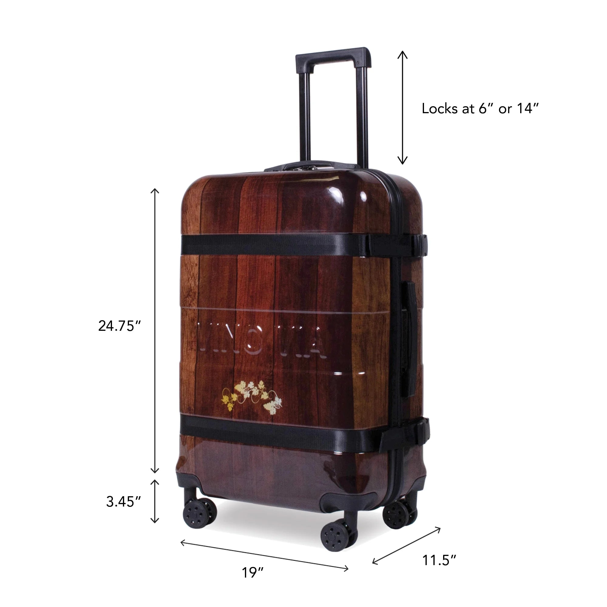 The Ten (10-Bottle) Wine Luggage, TSA Approved Anti-Theft Zipper, Lightweight Hard Shell Spinner Suitcase