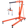 BENTISM 2T Folding Engine Crane Engine Hoist with Level 4400 lbs/2 ton Heavy-Duty Cherry Picker Shop Crane Oldable Engine Crane