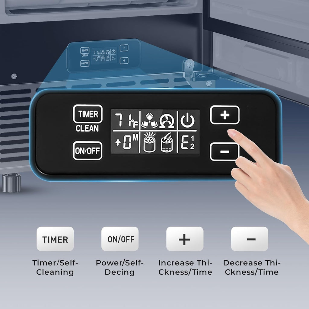 Commercial Under Counter Ice Maker Machine 80Lbs/Day with 24lbs Ice Storage Built-in Drain Pump/Automatic Cleaning/Timing Setting/Smart LCD Panel Ideal for Both Home and Commercial Use
