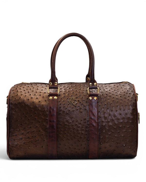 Espresso Ostrich Duffle Bag
