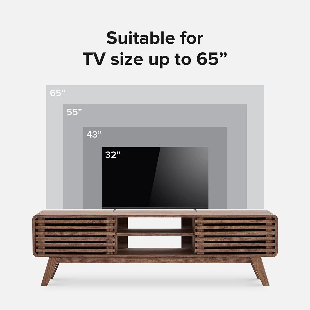 mopio Ensley 59" Walnut TV Stand for 55/60/65 inch TV
