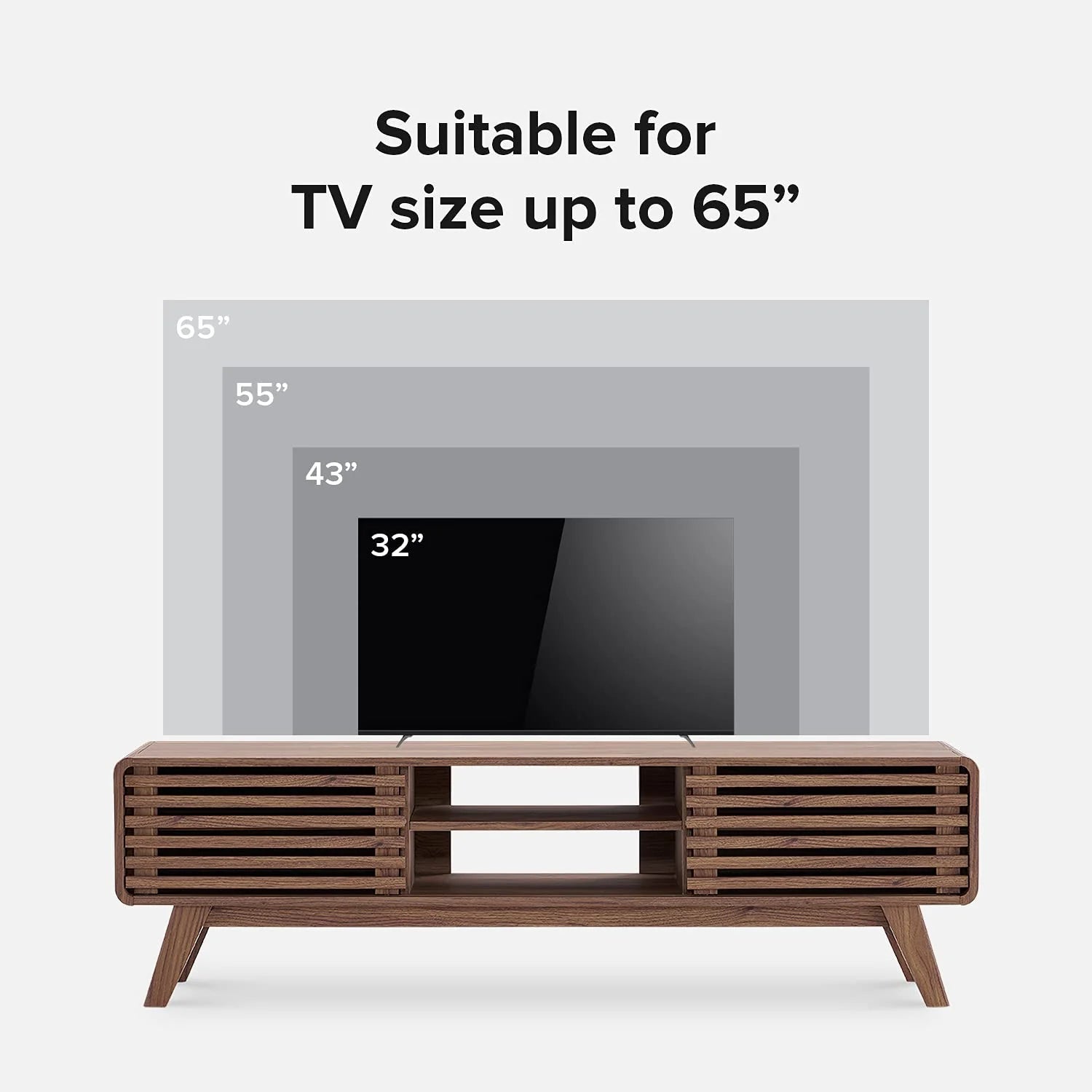 mopio Ensley 59" Walnut TV Stand for 55/60/65 inch TV