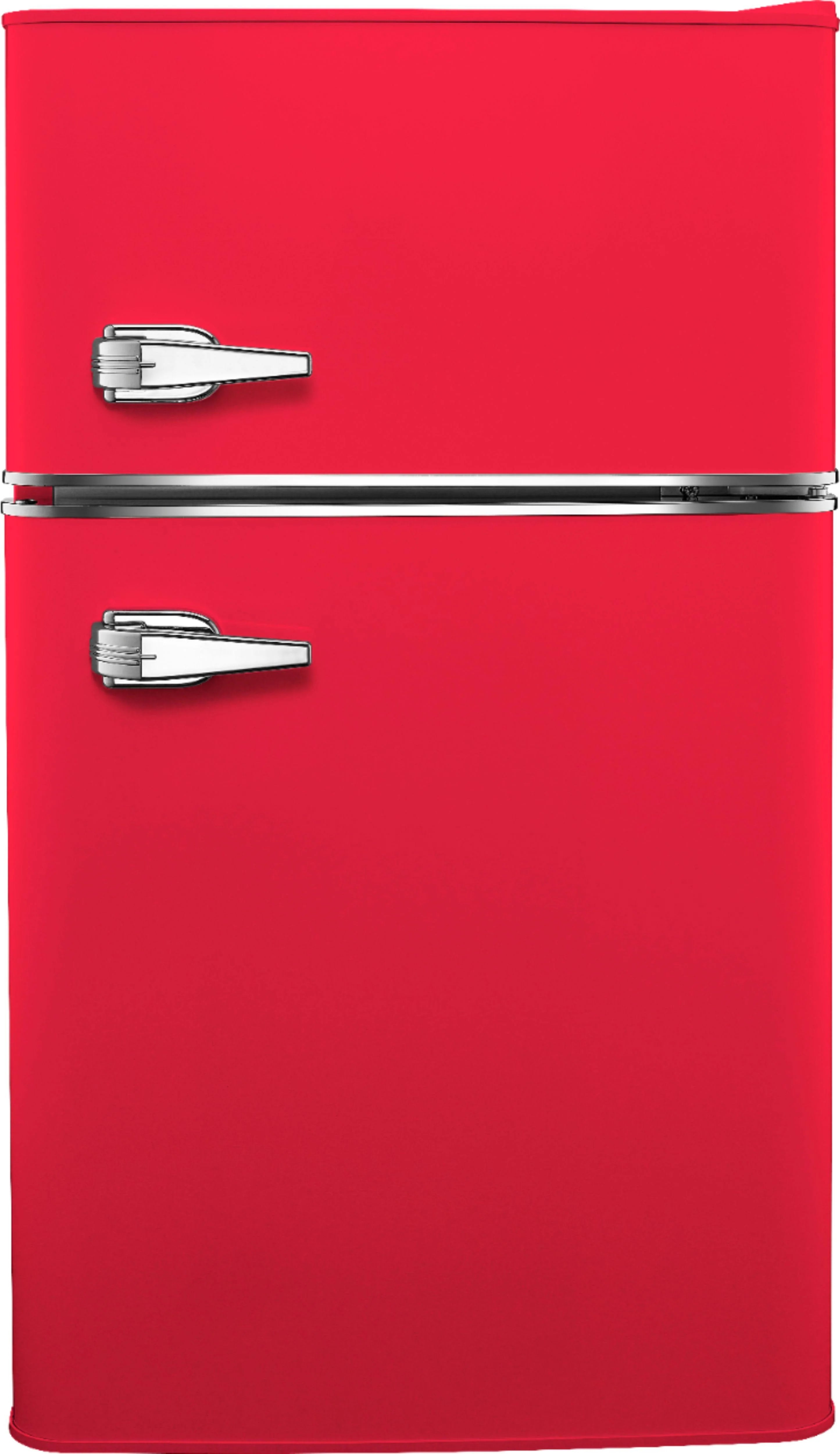 Insignia - 3.1 Cu. ft. Retro Mini Fridge with Top Freezer - Rod Red