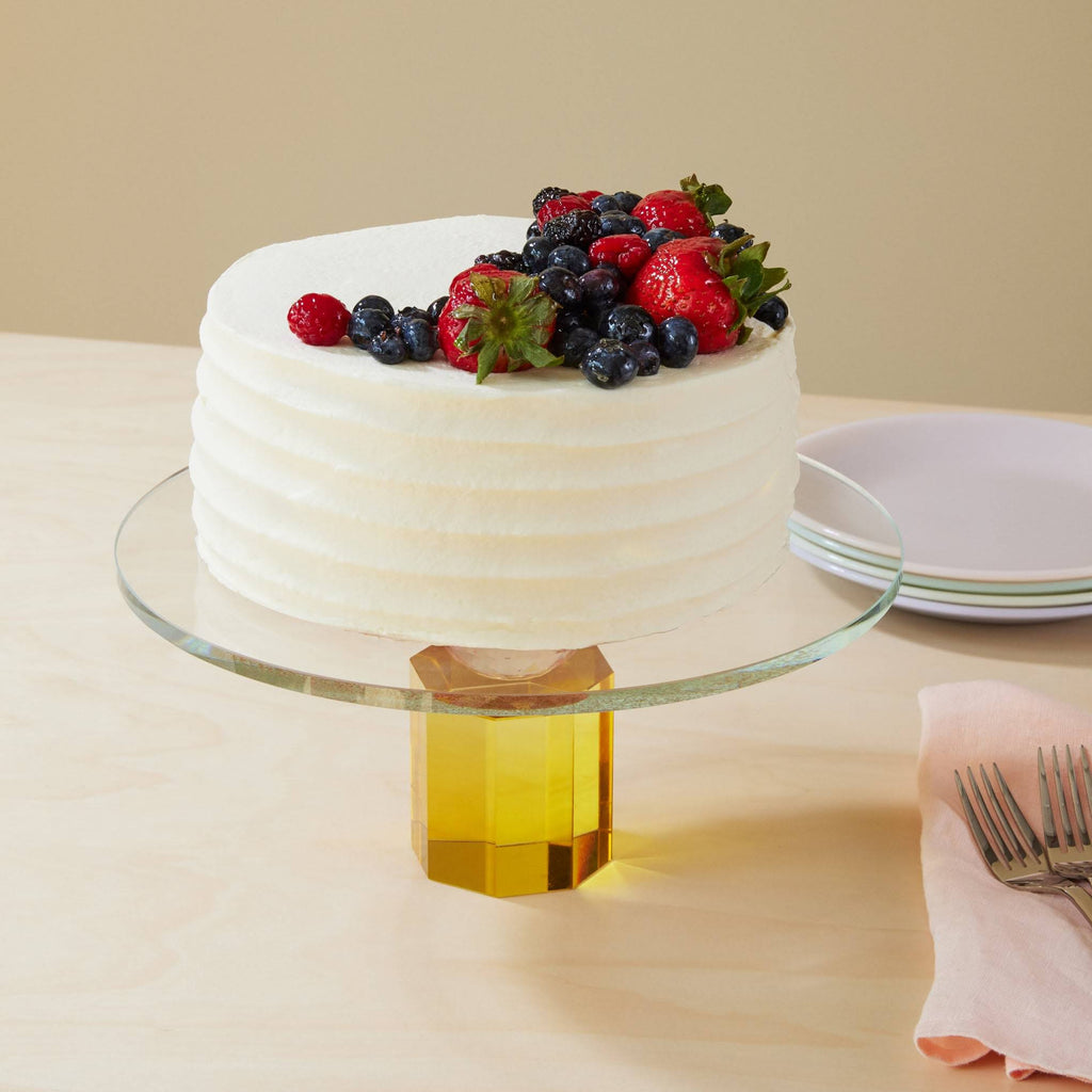 Faceted Crystal Cake Stand