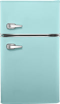 Insignia - 3.1 Cu. ft. Retro Mini Fridge with Top Freezer - Cool Mint