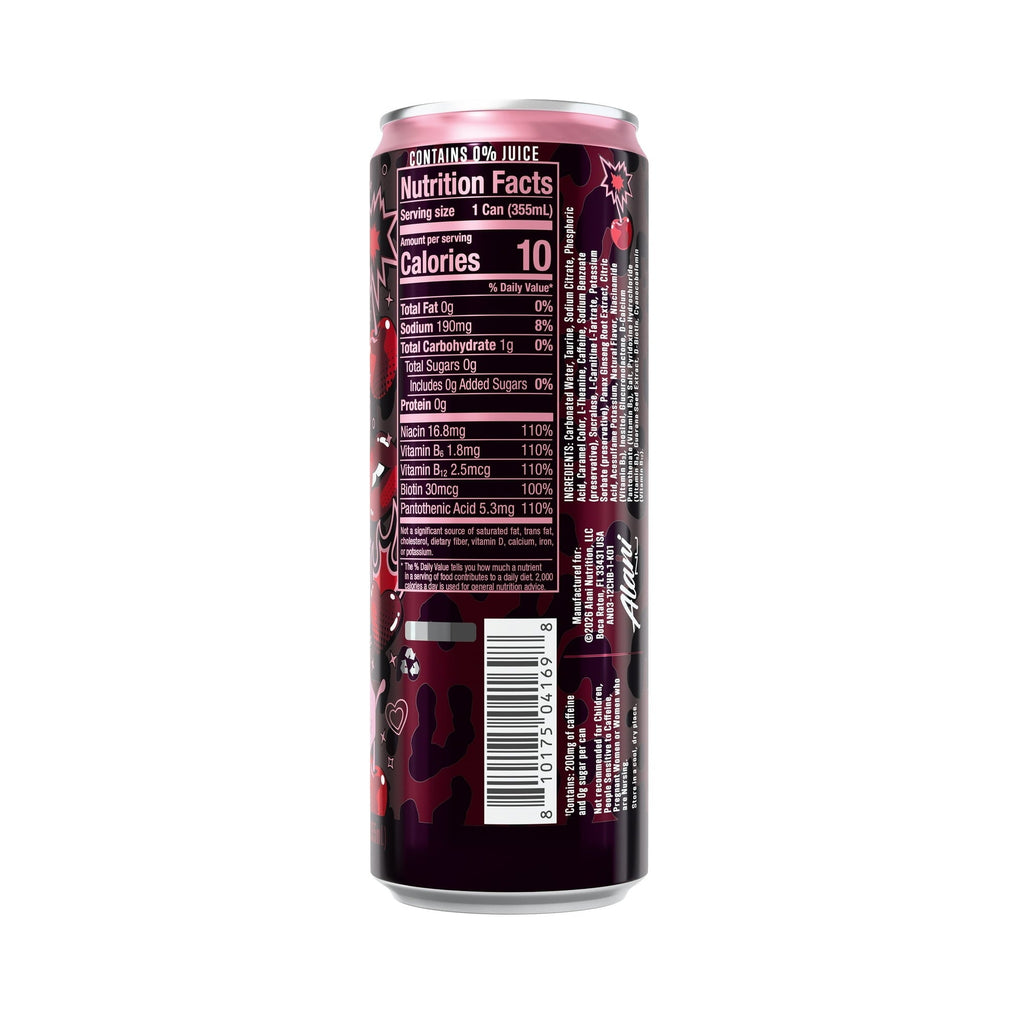 Energy Drink, Cherry Bomb Flavor, 12 fl oz Cans, Pack of 6