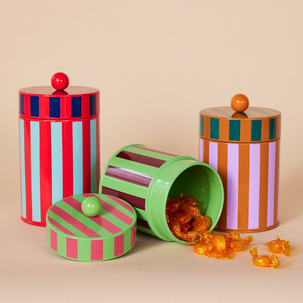 Dusen Dusen Striped Canister - Red/Blue