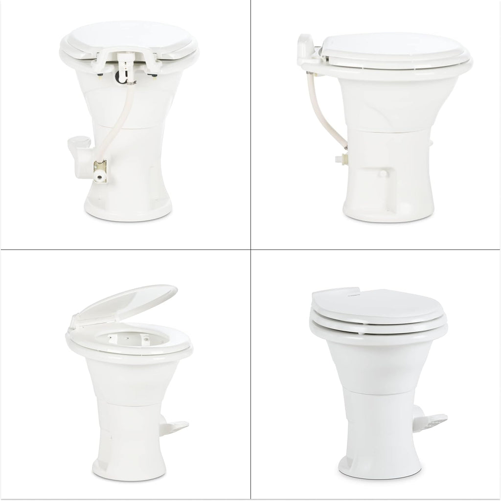 Dometic 310 RV Toilet, Oblong, PowerFlush, White