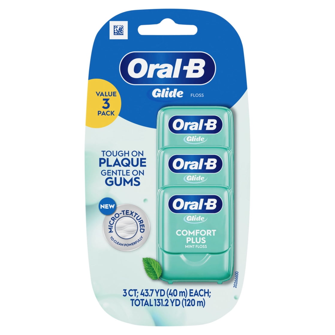 Glide Comfort Plus Dental Floss, Extra Soft, Value 3 Pack (40m Each)