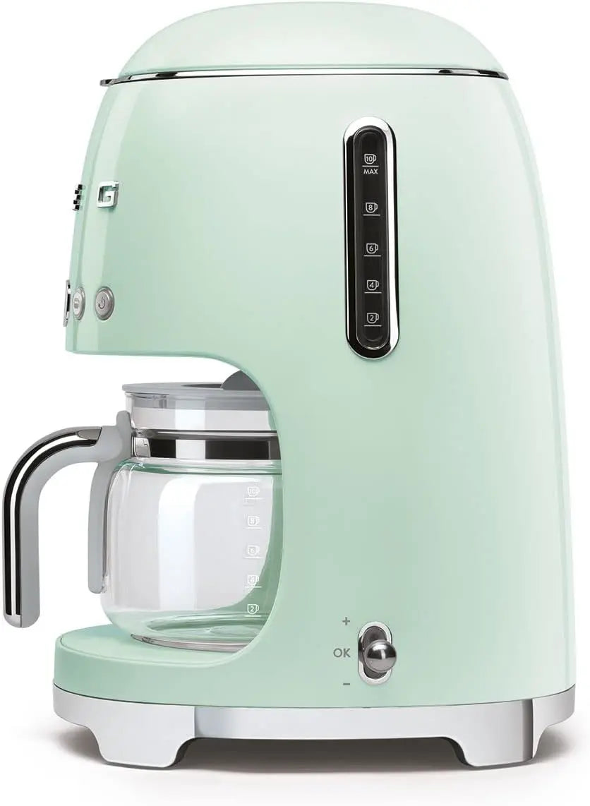 Smeg 50's Retro Style Aesthetic Drip Filter Coffee Machine, 10 cups, Pastel Green