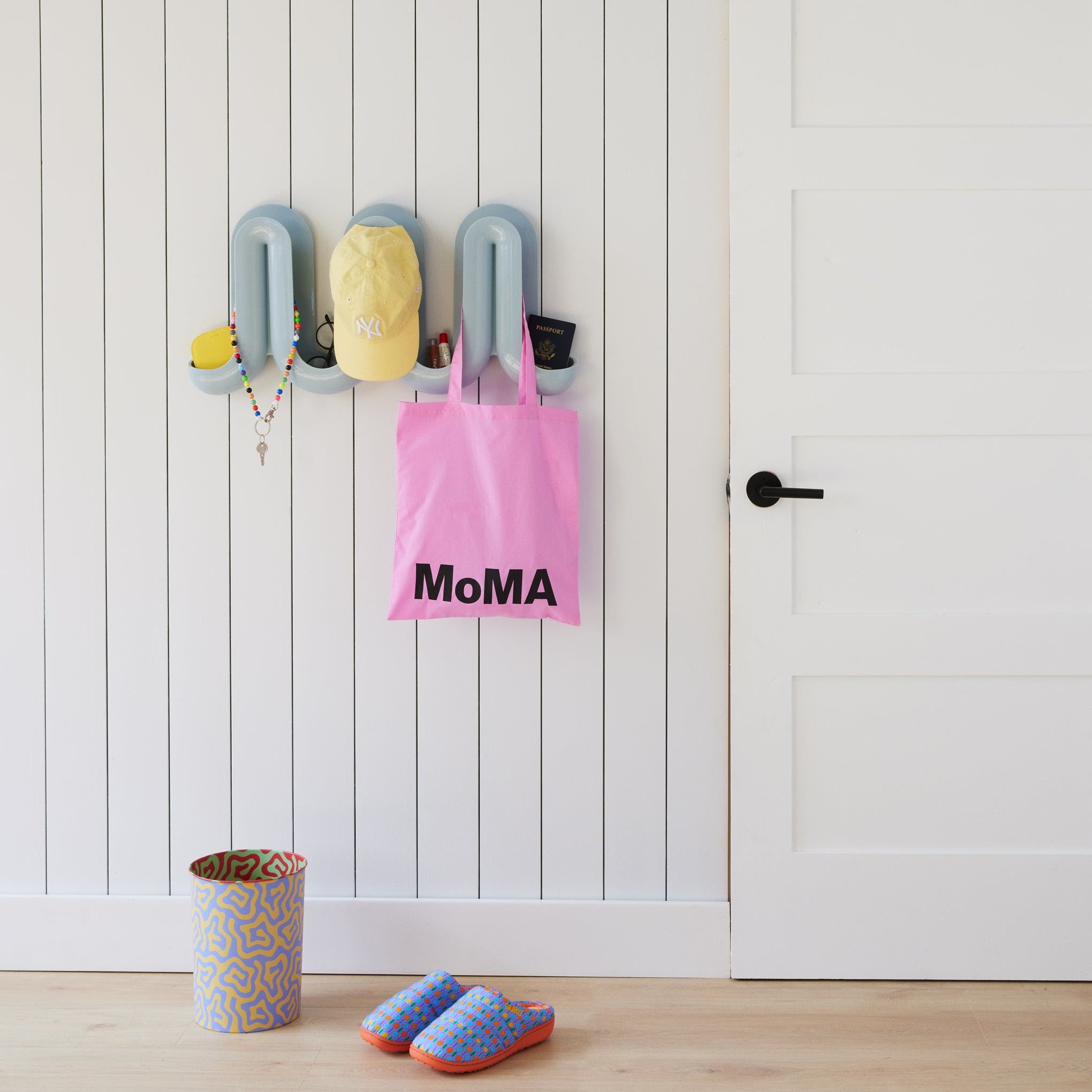 Swell Coat Rack &amp; Wall Organizer - Red/ Orange