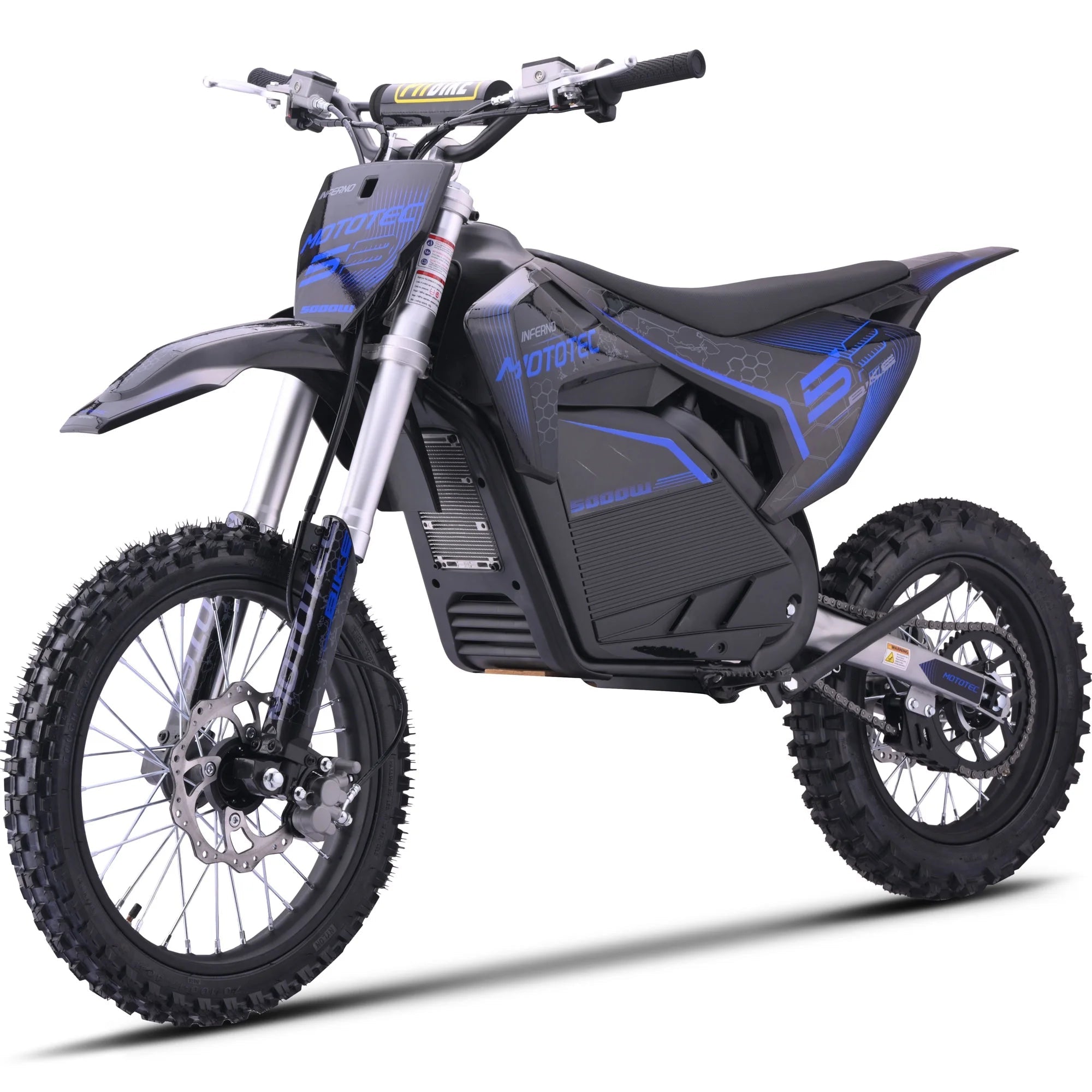 MotoTec 72v Pro Electric Dirt Bike 5000w Lithium Blue