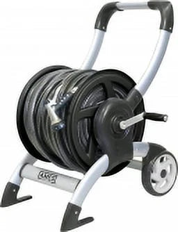 The Ames Company P-Aluminum Hose Reel Cart- Silver 200 Ft