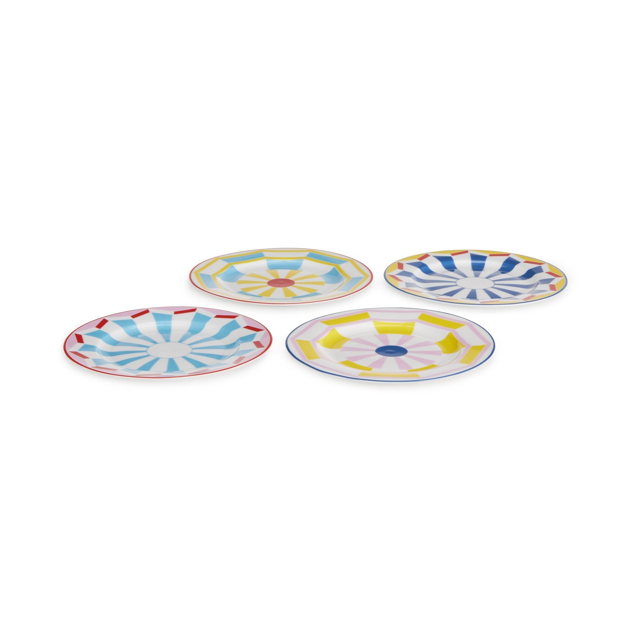 Geocromia Porcelain Dinnerware - Dessert Plate Set of 4