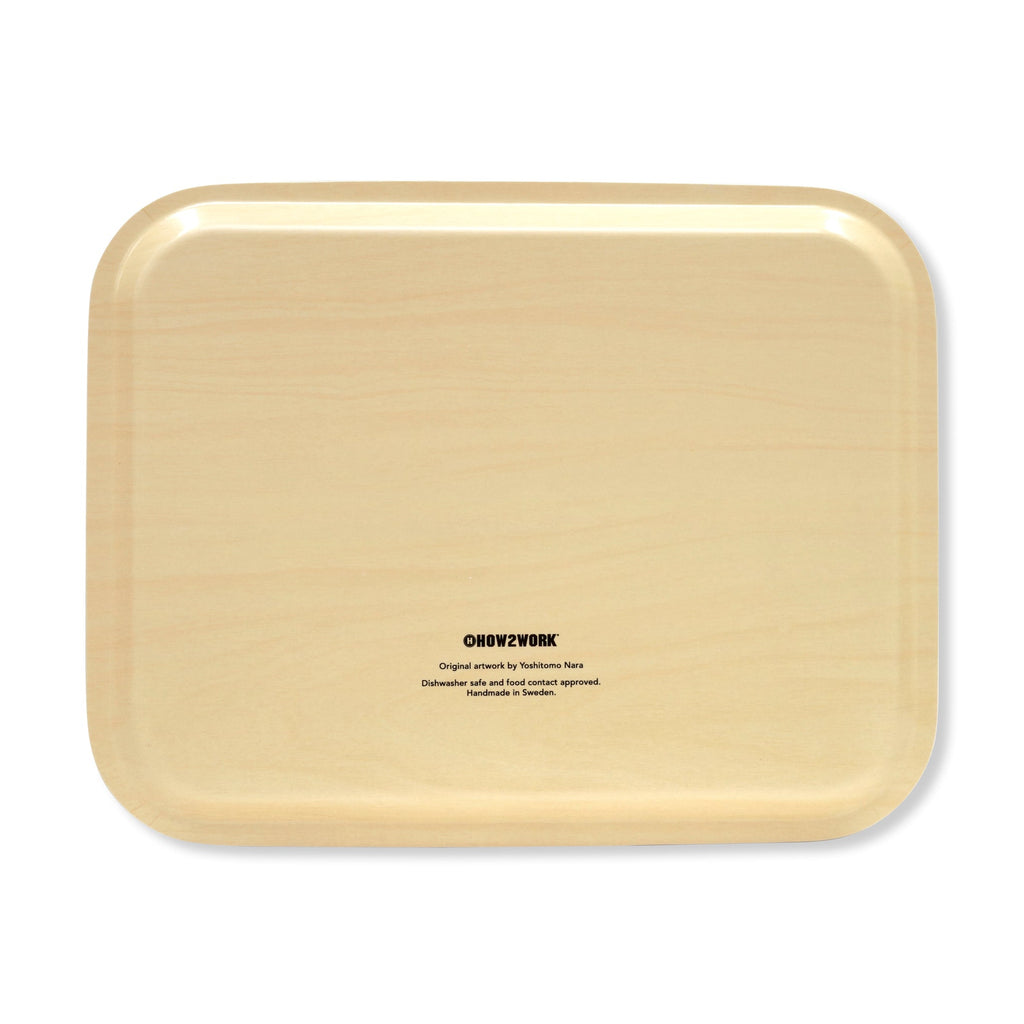 Yoshitomo Nara Birch Wood Tray - White/ Multi