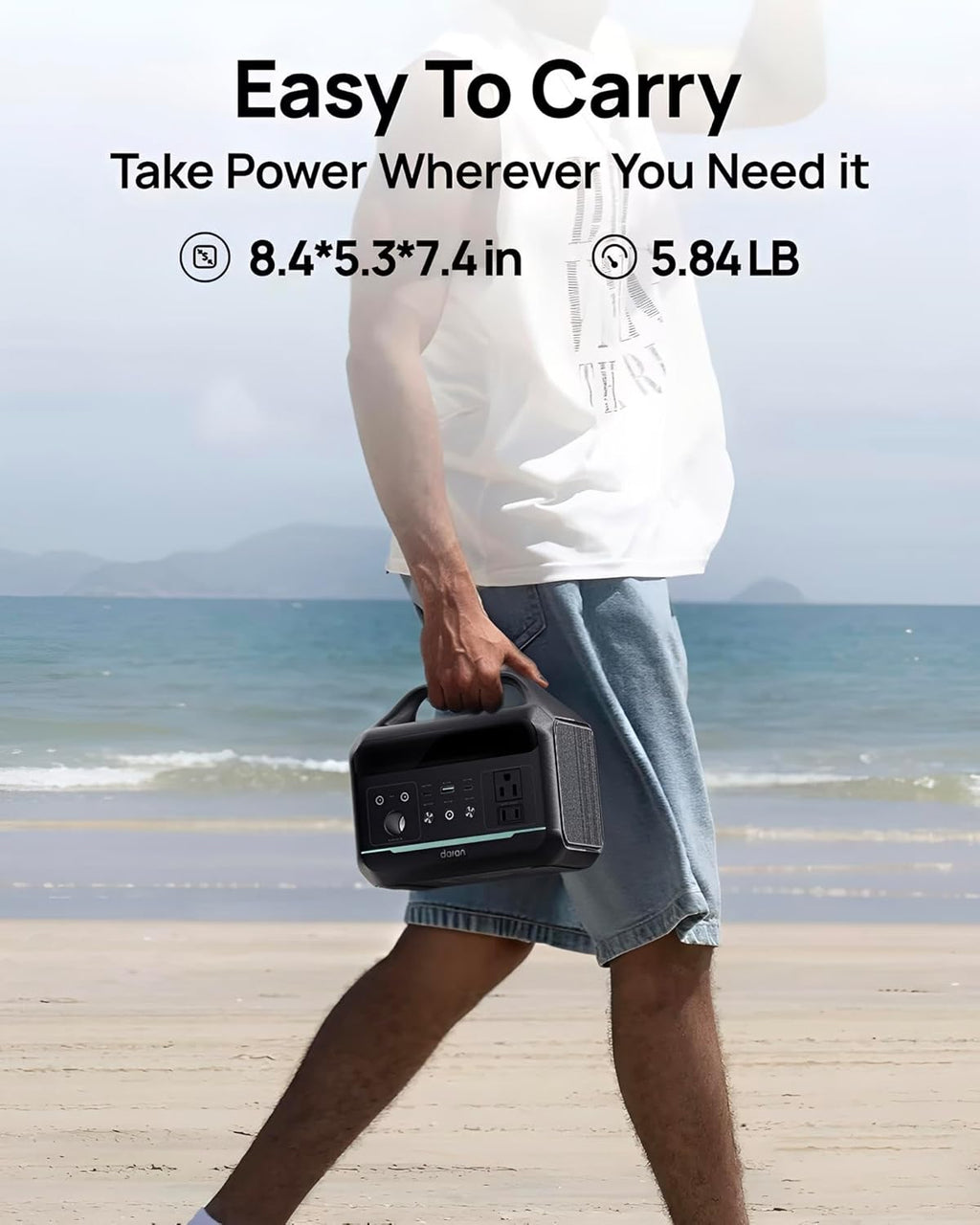 Portable Power Station 300W, 192Wh Large Power Bank with 110V AC Outlet, LiFePO4 Battery Backup,8-Ports Solar Generator Fast Charging for Camping, Hurricane Emergency, Outdoor,Home