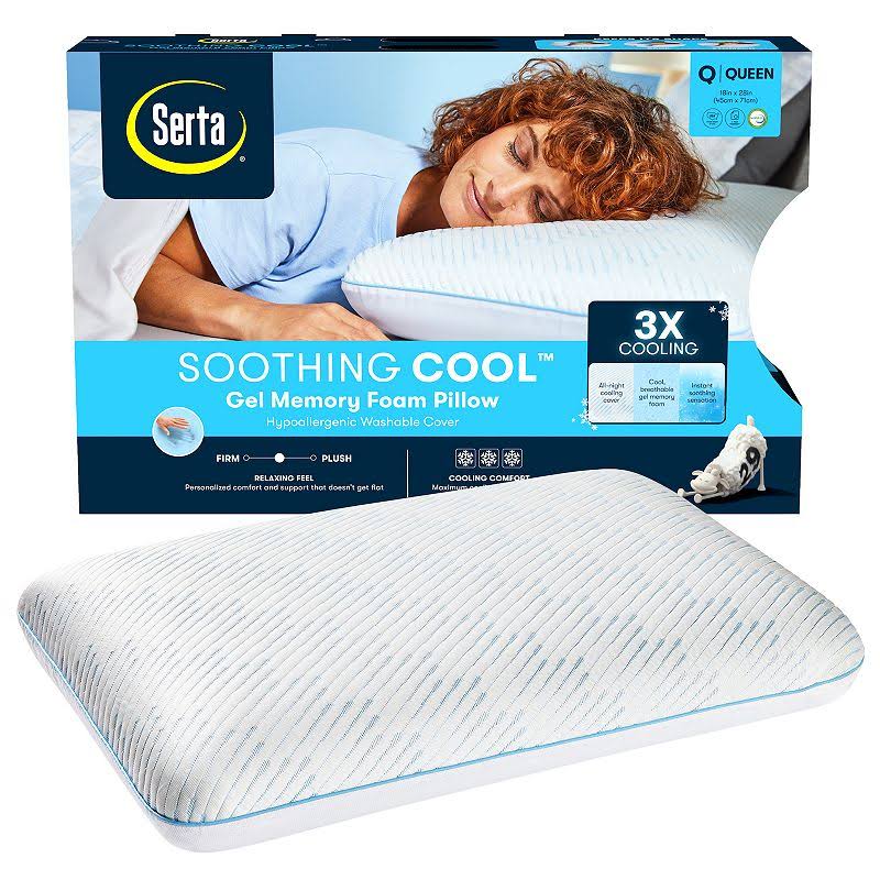 Serta Staycool Gel Memory Foam Pillow White Queen