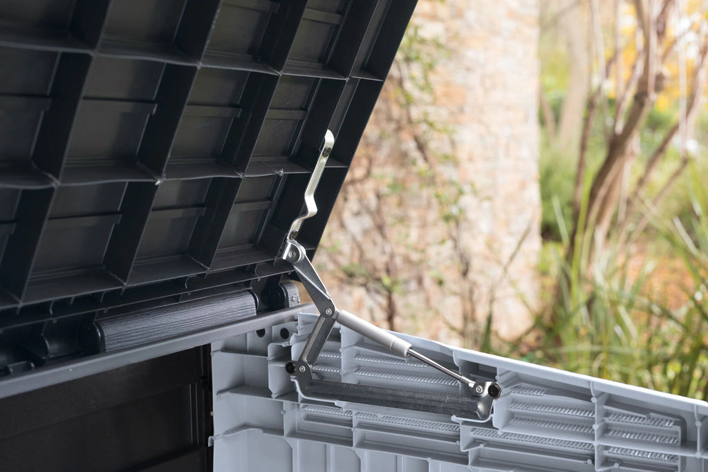 Keter Store-It-Out Prime 4.3 x 3.7 ft. Outdoor Resin Storage Shed with Easy Lift Hinges, Perfect for Yard Tools, Pool Toys and Garden Accessories, Grey
