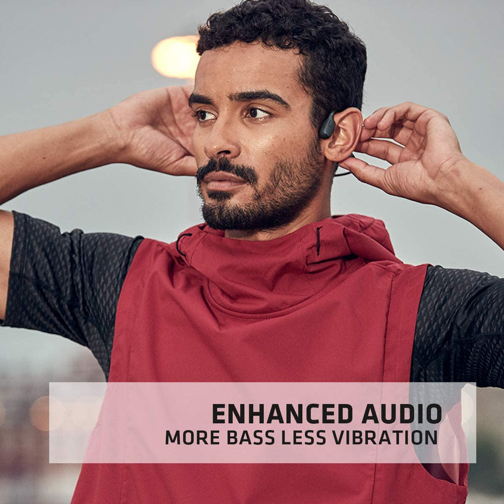 AfterShokz Aeropex Open-Ear Wireless Bone Conduction Headphones with Sport Belt Cosmic Black 2.3
