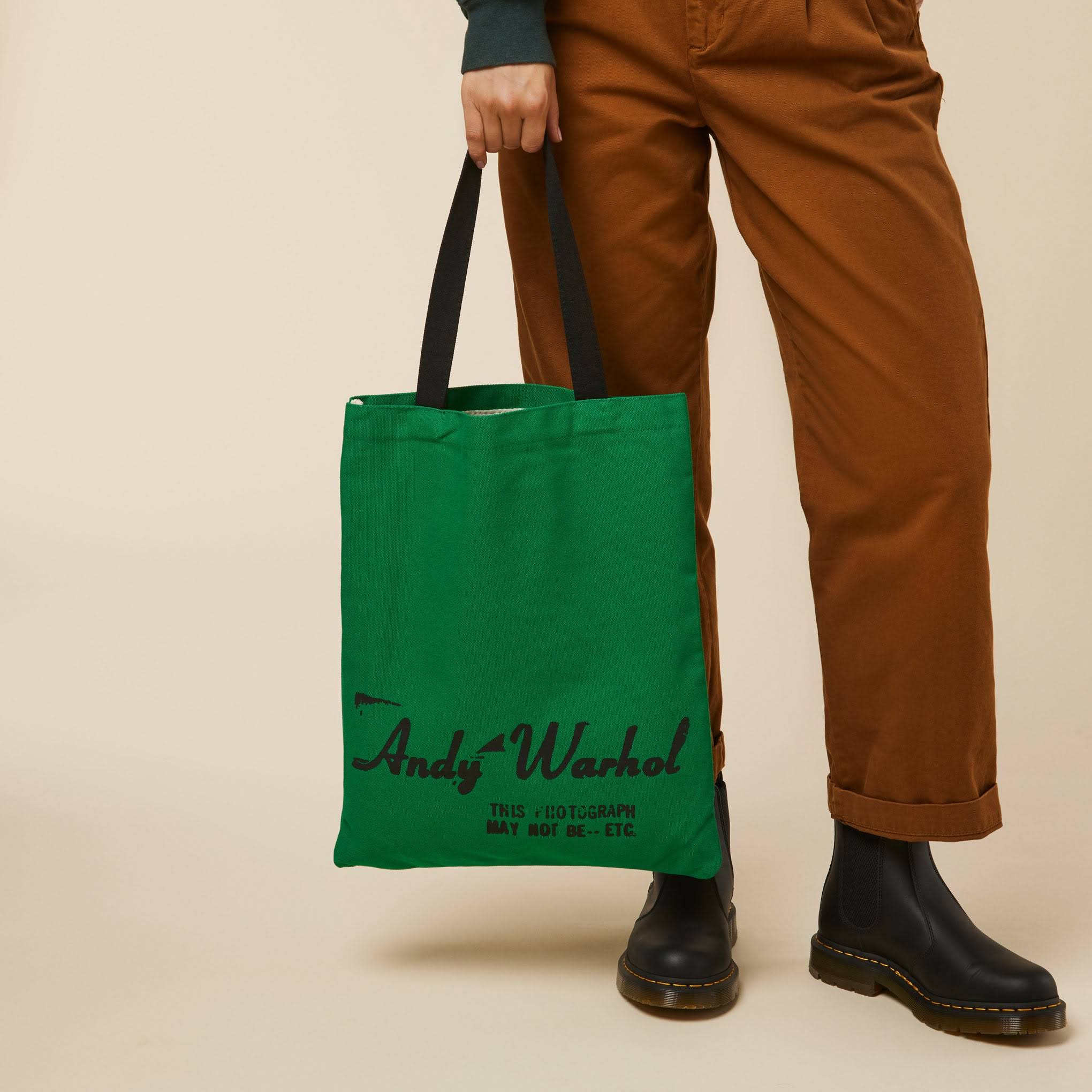 Andy Warhol Cotton Canvas Tote Bag - Green Campbell's Soup