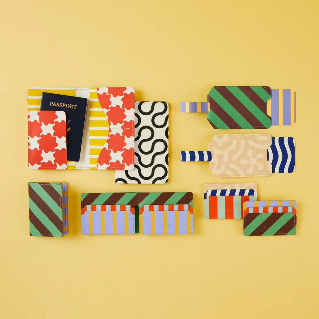 Dusen Dusen Recycled Leather Luggage Tag - Stripe