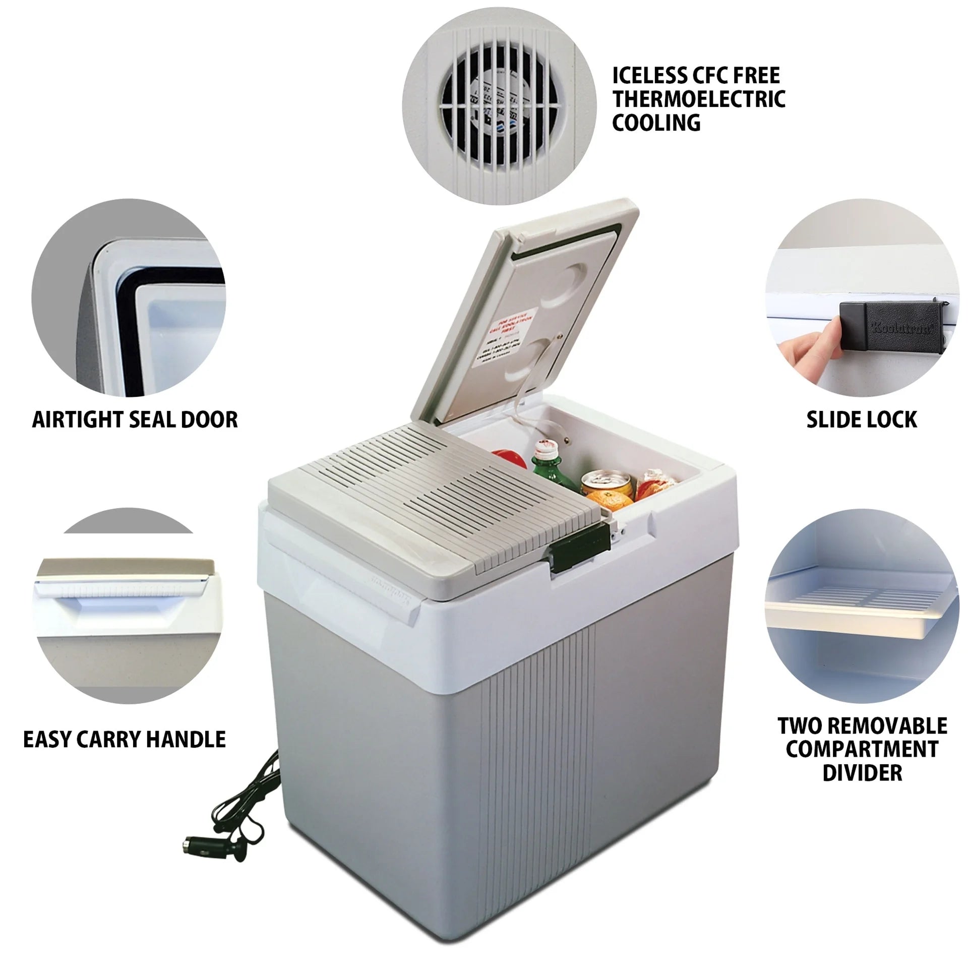 Koolatron 12V Electric Cooler/Warmer 34L (36 qt), Two-Way Design, Gray