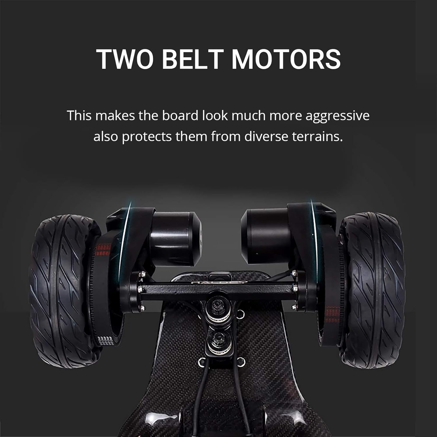 AT V.2 Carbon Fiber Electric Skateboard - Off-Road, All Terrain, 28MPH, 19-Mile Range, 3000W Dual Motor, Black, for Adults & Teens