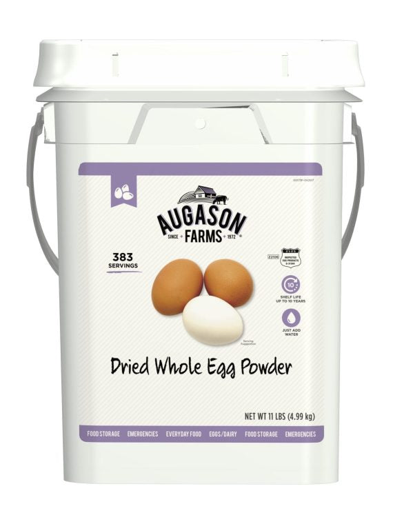 Augason Farms Dried Whole Egg Powder, 383 Servings, 11 lbs, Emergency Food Supply