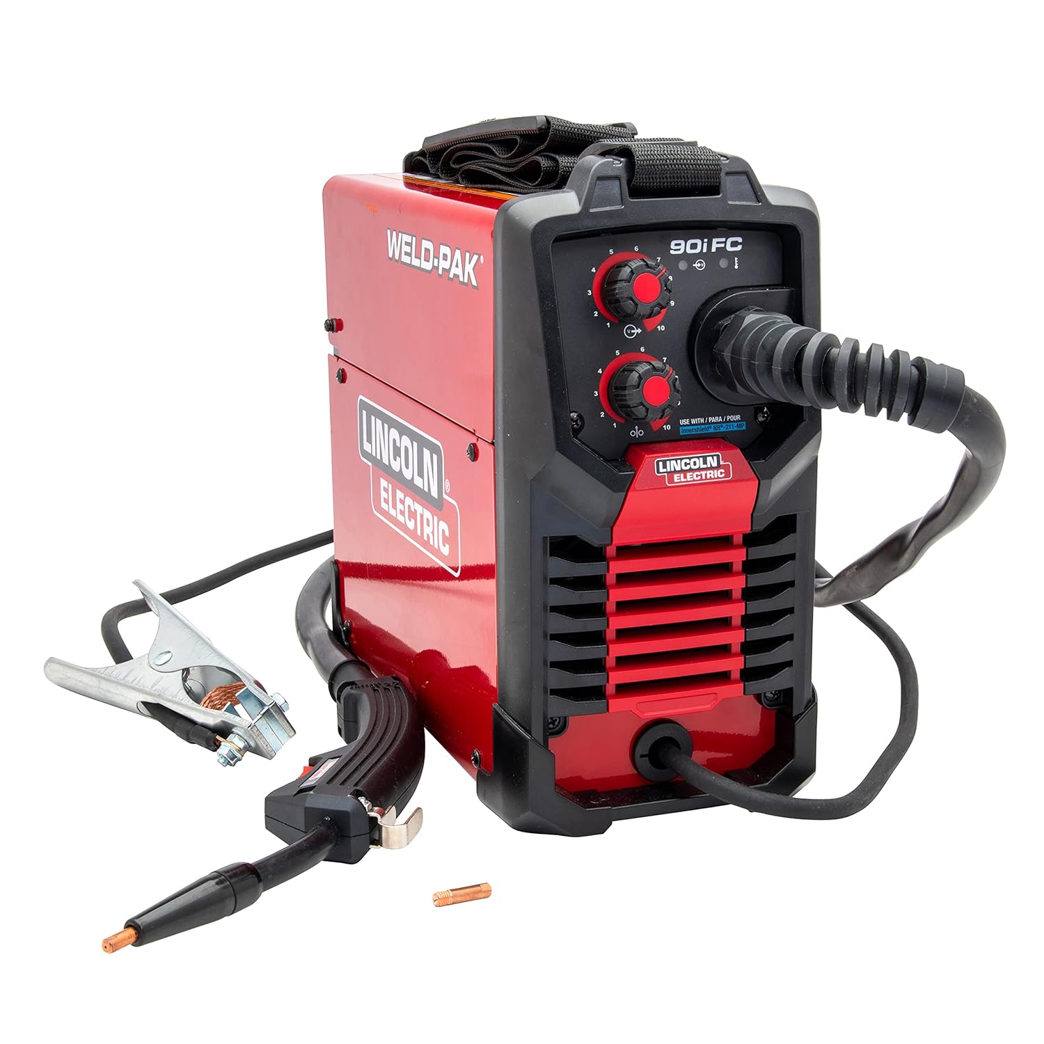 90i FC Flux Core Wire Feed Weld-PAK Welder, 120V Welding Machine, Portable w/Shoulder Strap, Protective Metal Case, Best for Small Jobs, K5255-1