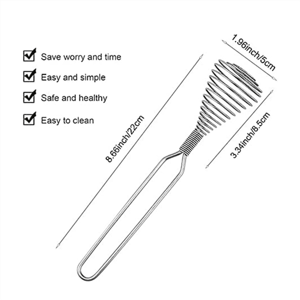 Stainless Steel Spring Coil Whisk Wire Whip-Cream Egg Beater Gravy-Cream Hand Mixer Kitchen Tool Accessories for Mixing