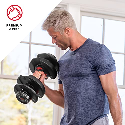 Bowflex SelectTech 552 Adjustable Dumbbells Pair - 5 to 52.5 lbs Weight Range, Replaces 15 Sets