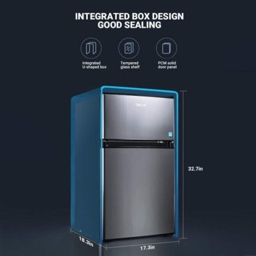 Brand 3.1 Cu.Ft Mini Fridge with Freezer, Energy Efficient, LED Light, 2-Door Compact Refrigerator
