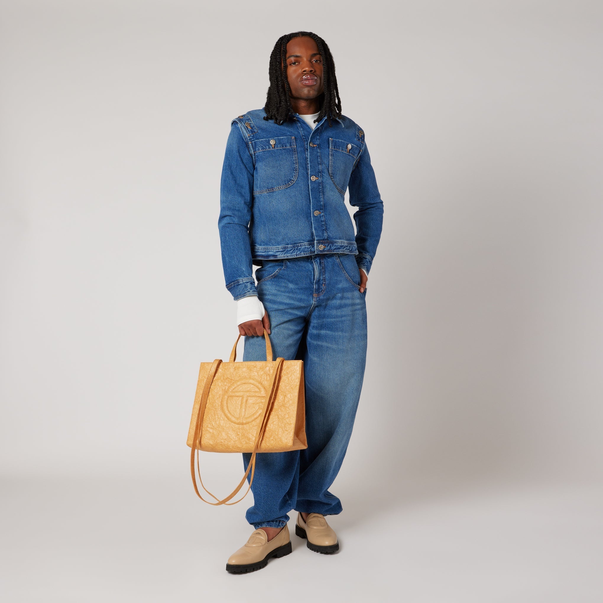 Telfar Tyvek Shopping Bag - Brown