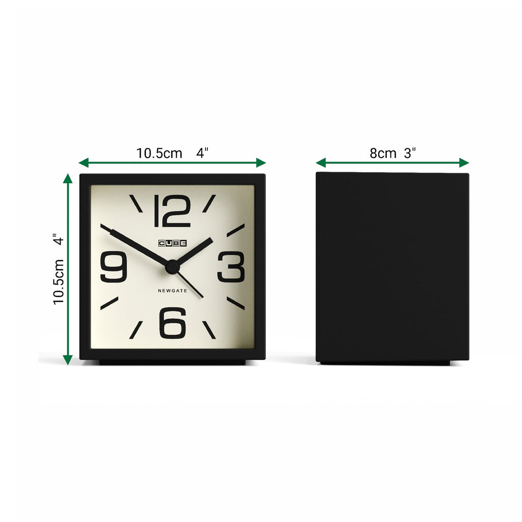 Newgate Cube Alarm Clock - Black