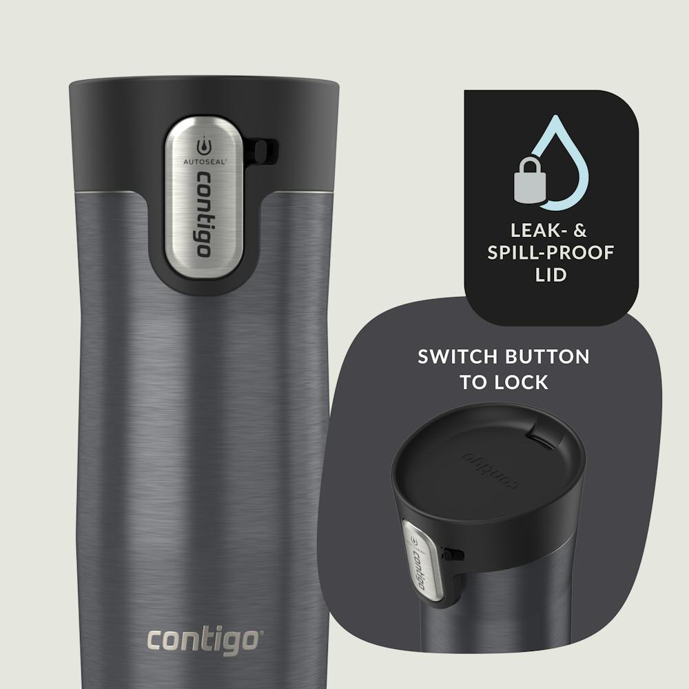 Contigo® AUTOSEAL® West Loop Vacuum-Insulated Stainless Steel Travel Mug with Easy-Clean Lid, 12 oz - Transparent Sake