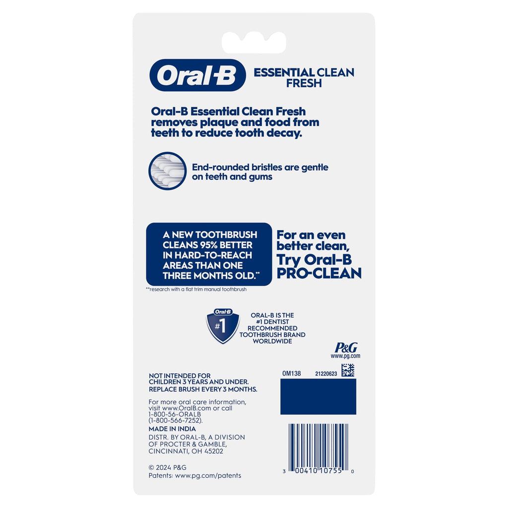 (2 pack)  Toothbrush Pack, Essential Clean Manual Toothbrushes, Medium Bristles, 6 Count
