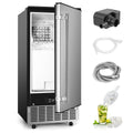 Commercial Under Counter Ice Maker Machine 80Lbs/Day with 24lbs Ice Storage Built-in Drain Pump/Automatic Cleaning/Timing Setting/Smart LCD Panel Ideal for Both Home and Commercial Use