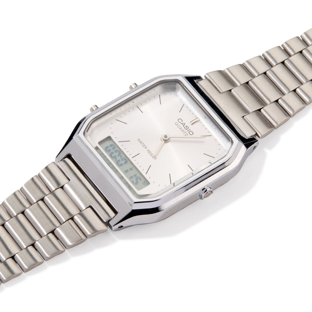 Casio AQ230 Analog Digital Watch - Silver