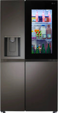 LG - 27 Cu. Ft. Side-by-Side Smart Refrigerator with Craft Ice - Black stainless steel