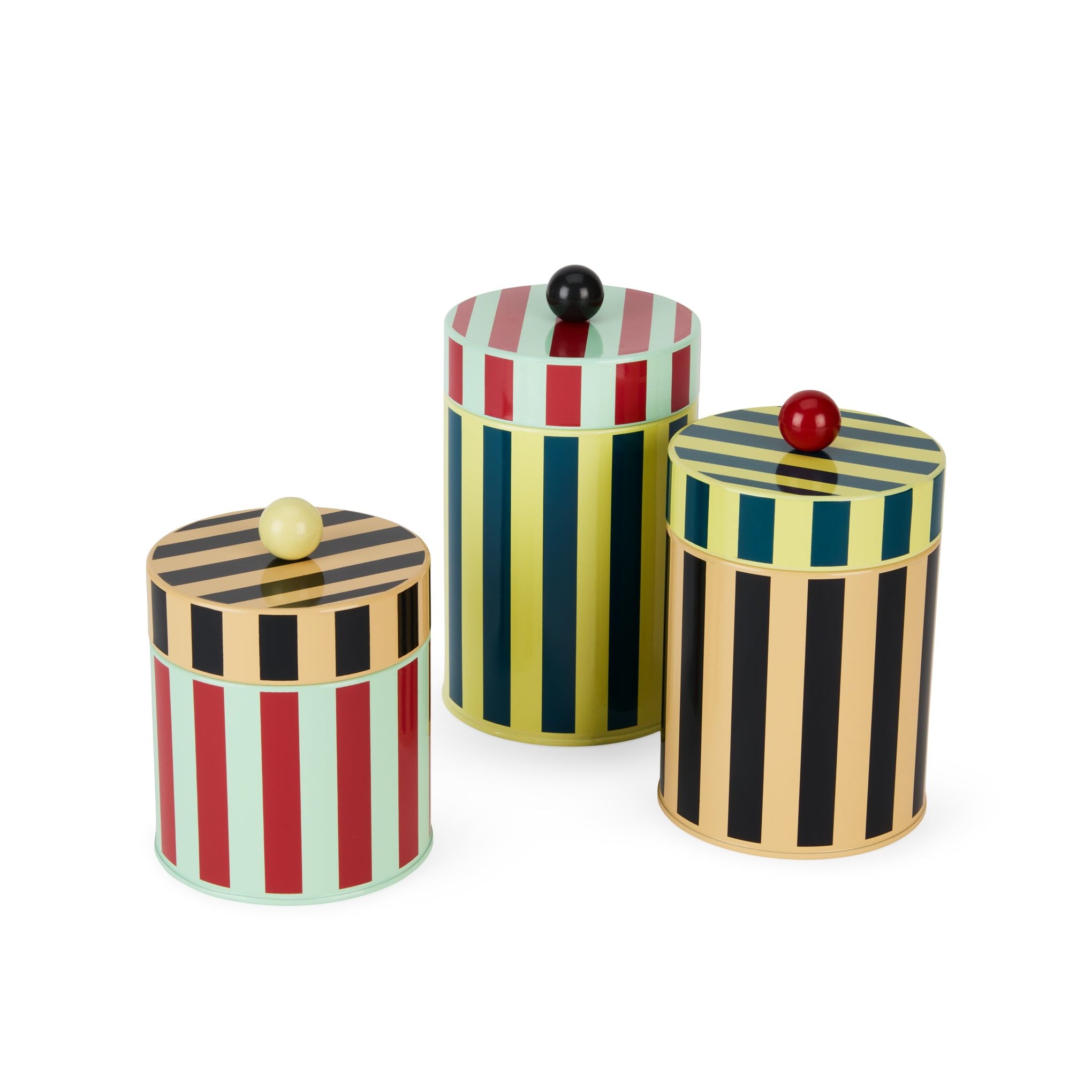 Dusen Dusen Striped Canister - Yellow/ Blue