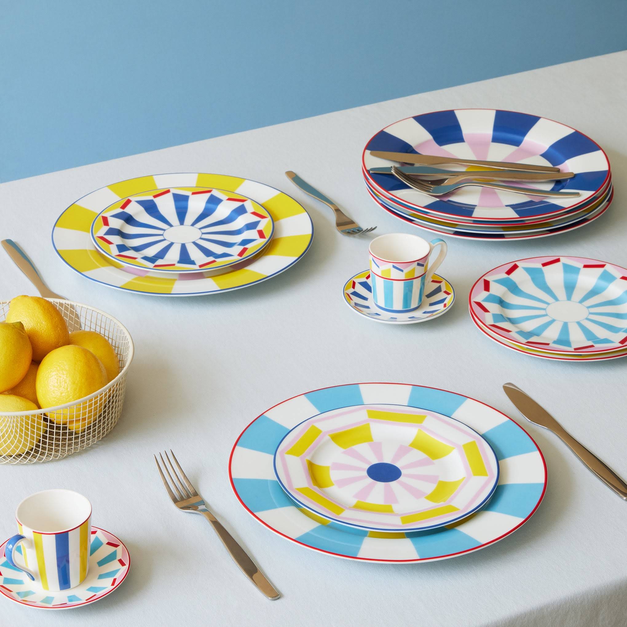 Geocromia Porcelain Dinnerware - Dessert Plate Set of 4
