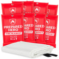 Prepared Hero Emergency Fire Blanket - 8 Pack - Fire Suppression Blanket for Kitchen, 40 x 40 Fire Blanket for Home, Fiberglass Fire Blanket.