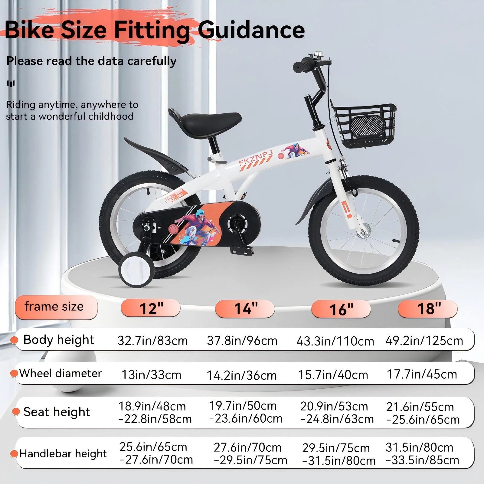 Baprem 18" Girls Bike for 5-9 Years Old Kids, Cute Kids Bike with Training Wheels, Steel Frame Sporty Children Bicycle, Pink