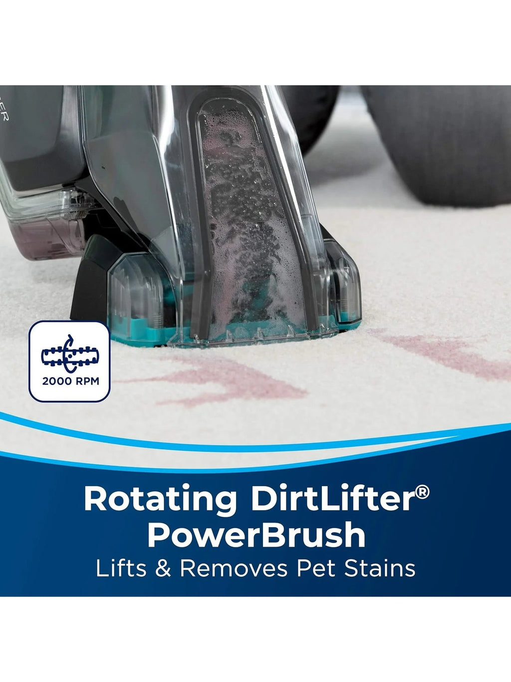 BISSELL Pet Stain Eraser PowerBrush, 20 min runtime, DirtLifter PowerBrush, Stationary Pet Tool,