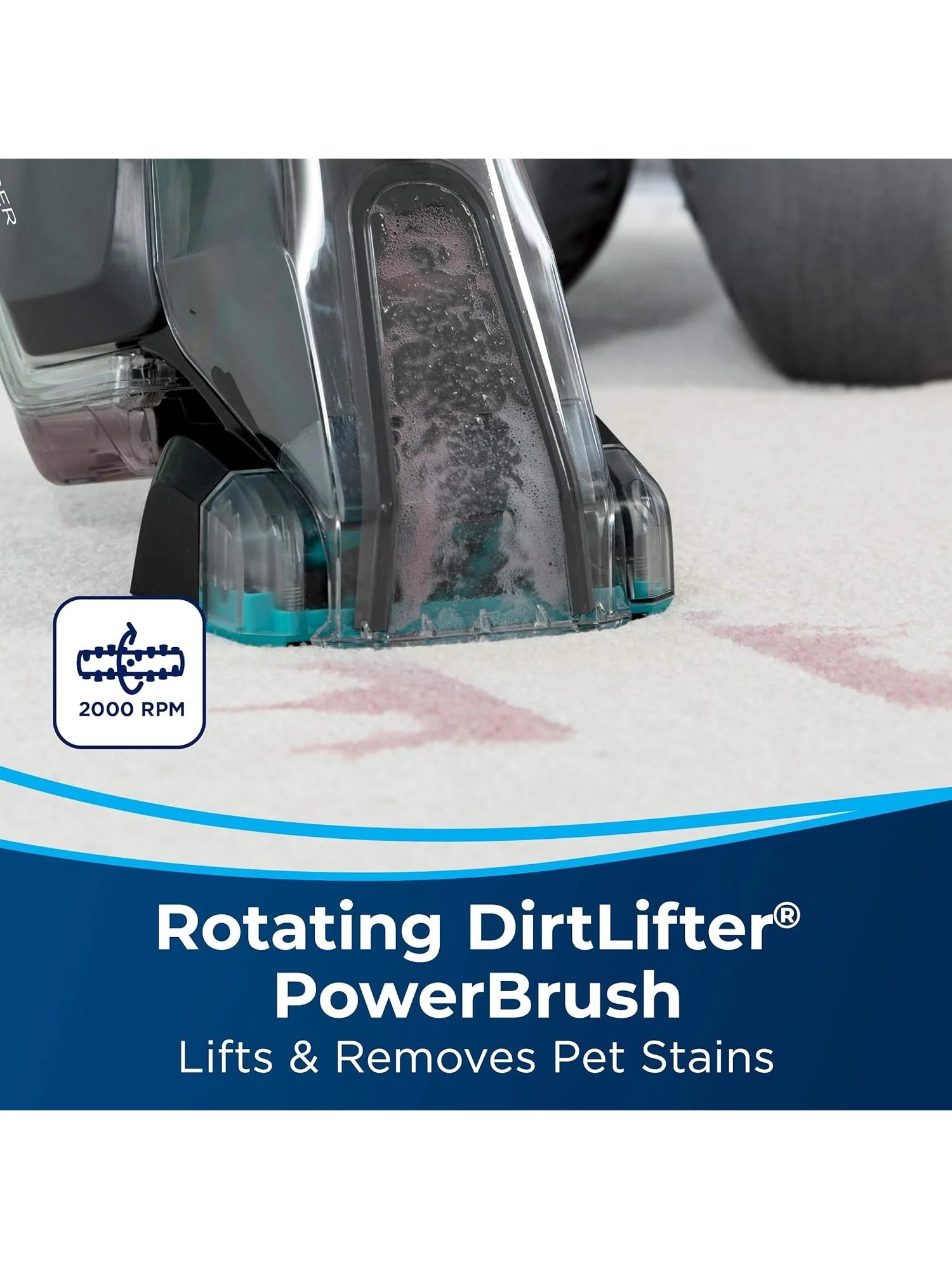 BISSELL Pet Stain Eraser PowerBrush, 20 min runtime, DirtLifter PowerBrush, Stationary Pet Tool,