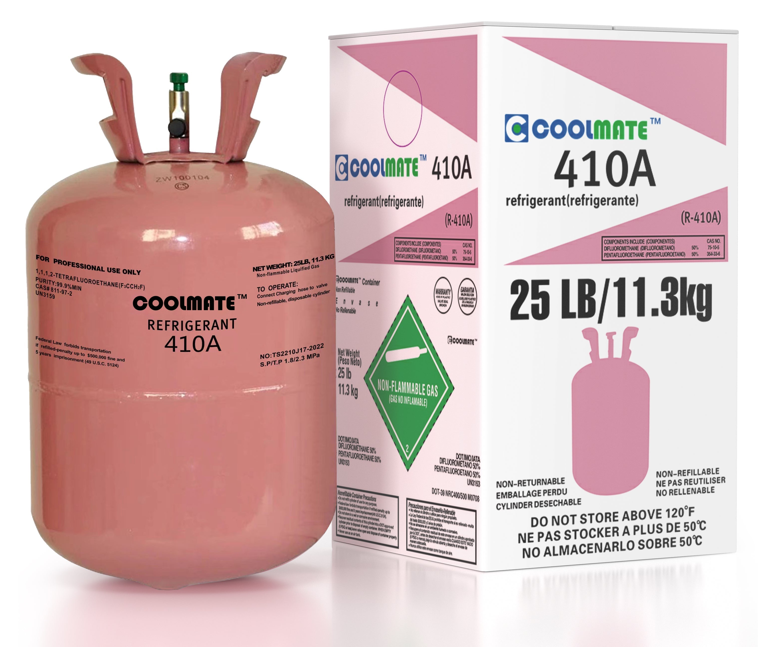 R410A 25lb Cylinder Refrigerant for HVAC Systems - Non-Toxic, Non-Flammable, A1 Safety
