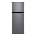 Galanz 4.6. Cu ft Stainless Steel Look, 2-door Estar Compact Fridge with Freezer, Silver