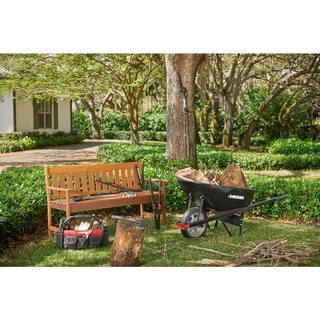 Husky 6 Cu. Ft. Poly Dual Wheel Wheelbarrow with Flat-Free Tires