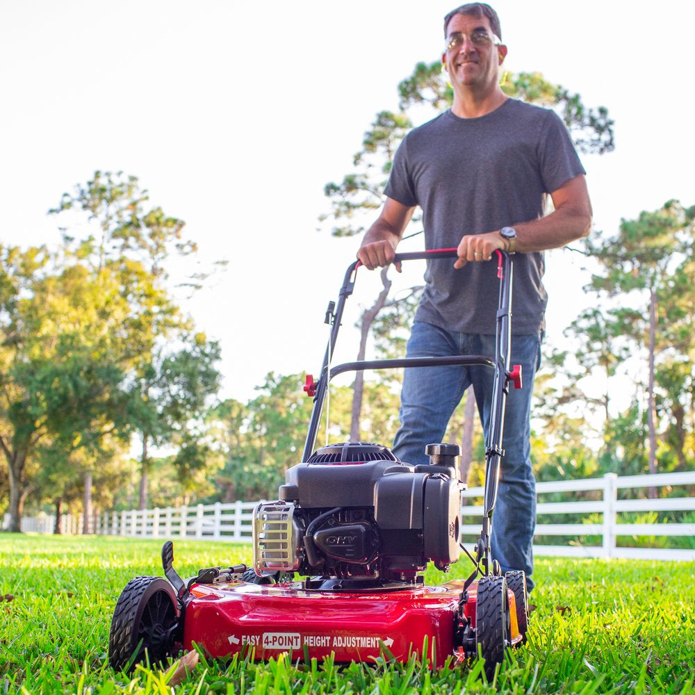 Hyper Tough 20" Gas Push Lawn Mower with 125cc Briggs & Stratton Engine, Prime N Pull Start, 5-Position Height Adjustment