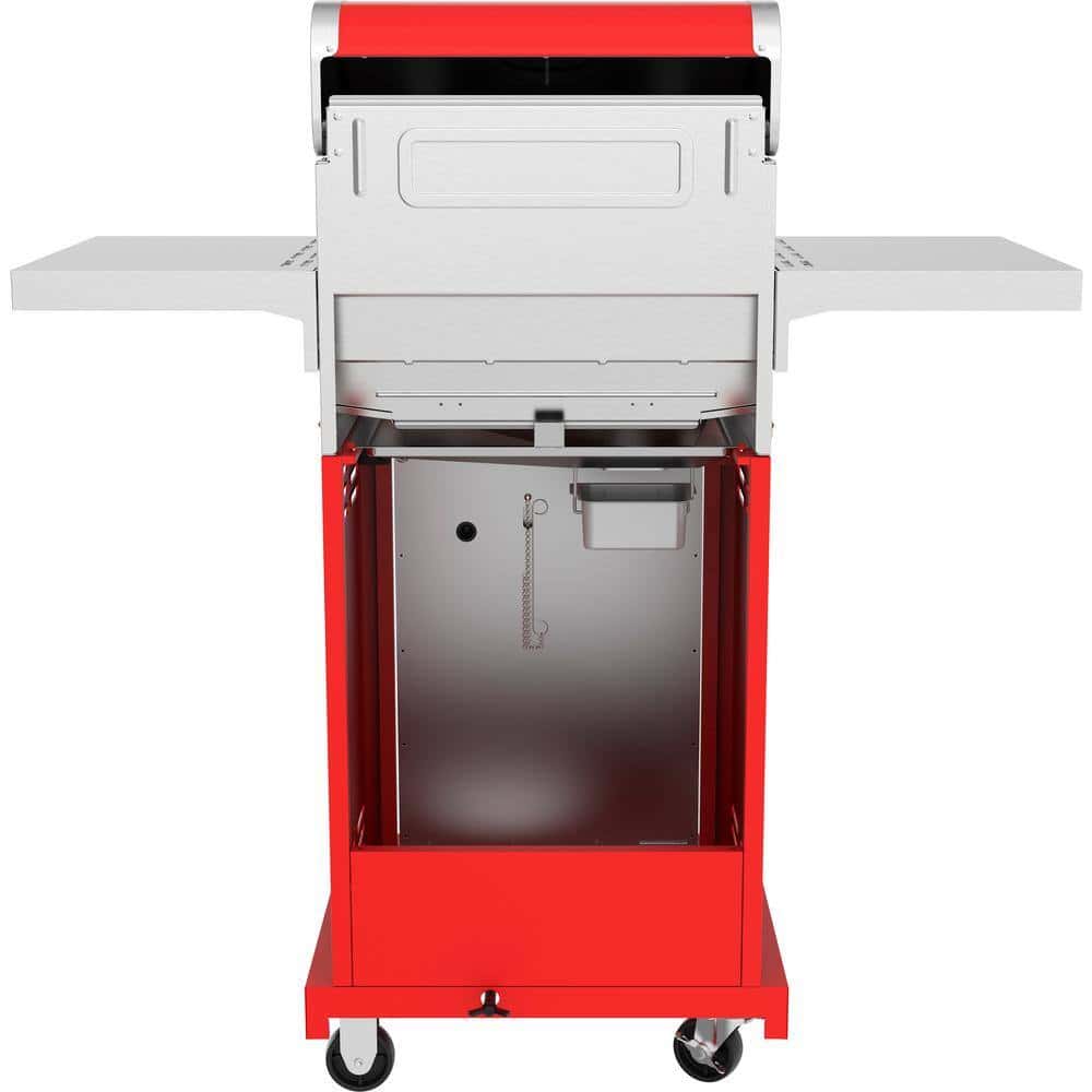 Nexgrill Deluxe 2-Burner Gas Grill Red - Stainless Steel, 28,000 BTUs, Compact, Convertible to Natural Gas